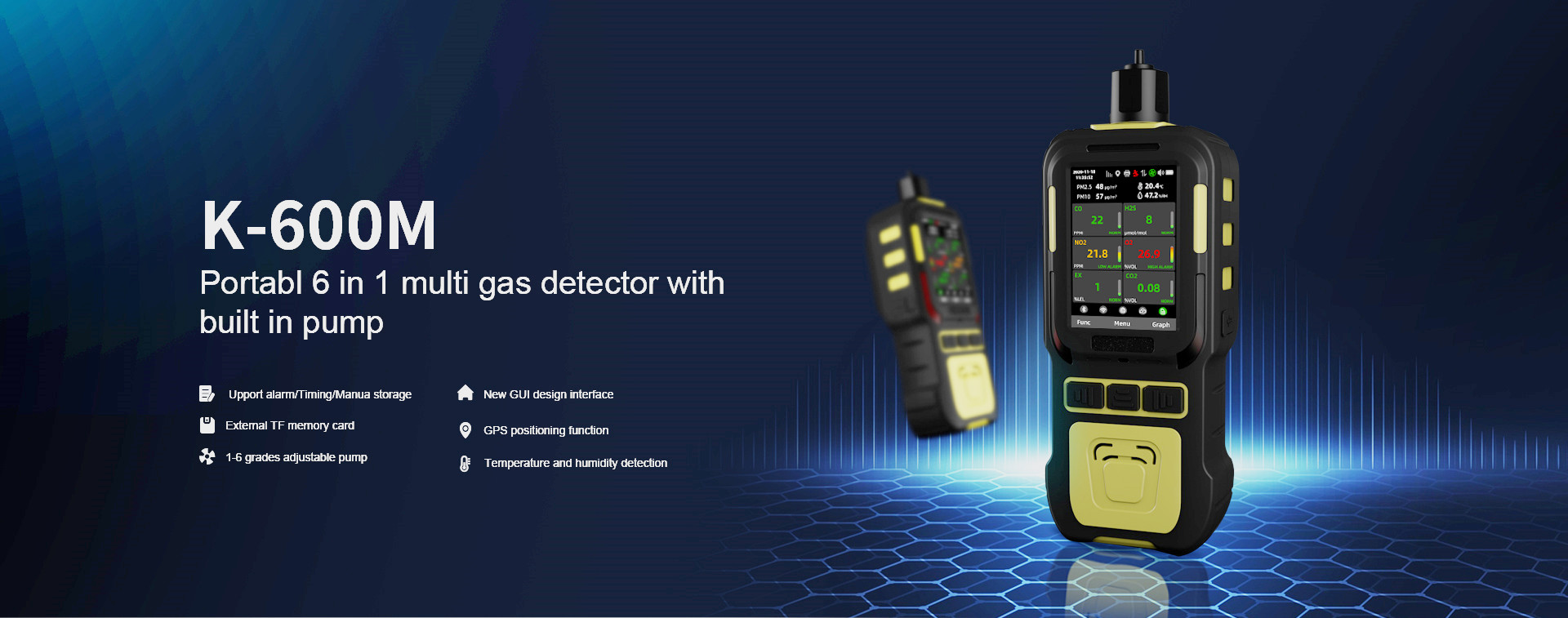 K600M 6 in 1 gas detector with pump
